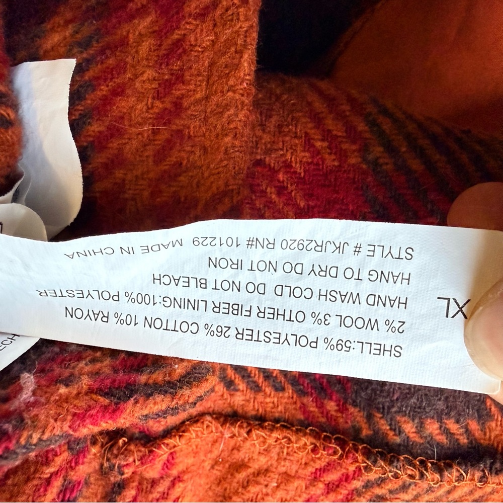 Stoosh Plaid Flannel Shacket Jacket Shirt Coat Oversized Cozy Fall X Large - Picture 9 of 9
